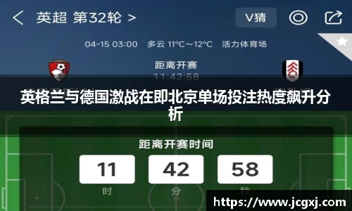 英格兰与德国激战在即北京单场投注热度飙升分析
